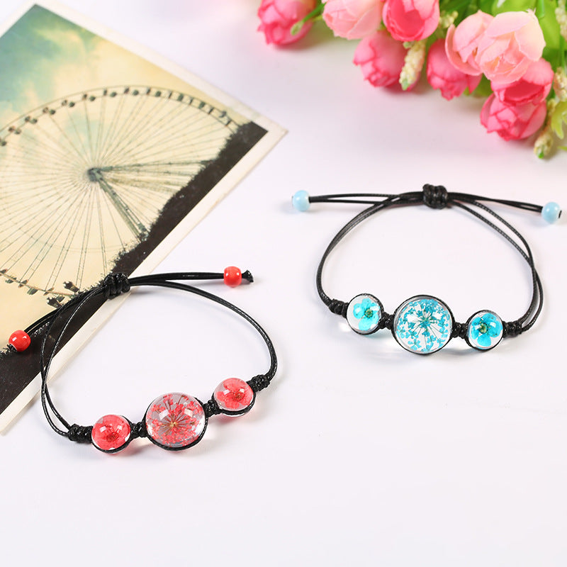 Handmade Adjustable Dried Flower Bracelet - Elegant and Colorful Designs, Unique Bracelets, Gift for Nature Lovers, Eco-Friendly Jewelry, nature-inspired, Nature-inspired Bracelet,