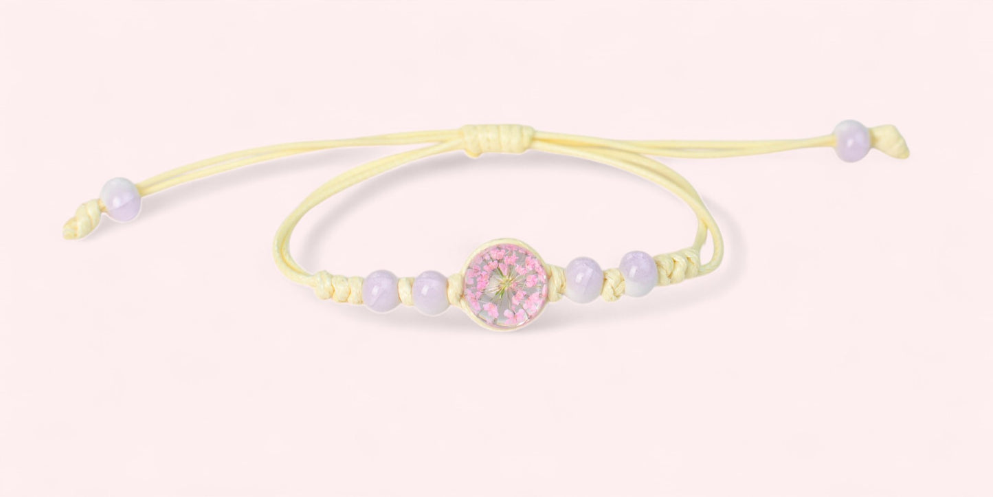 Handcrafted Floral Charm Beaded Bracelets with Small Flowers – Adjustable and Vibrant, boho jewelry, spiritual accessories, unique gift, artisan handmade jewelry