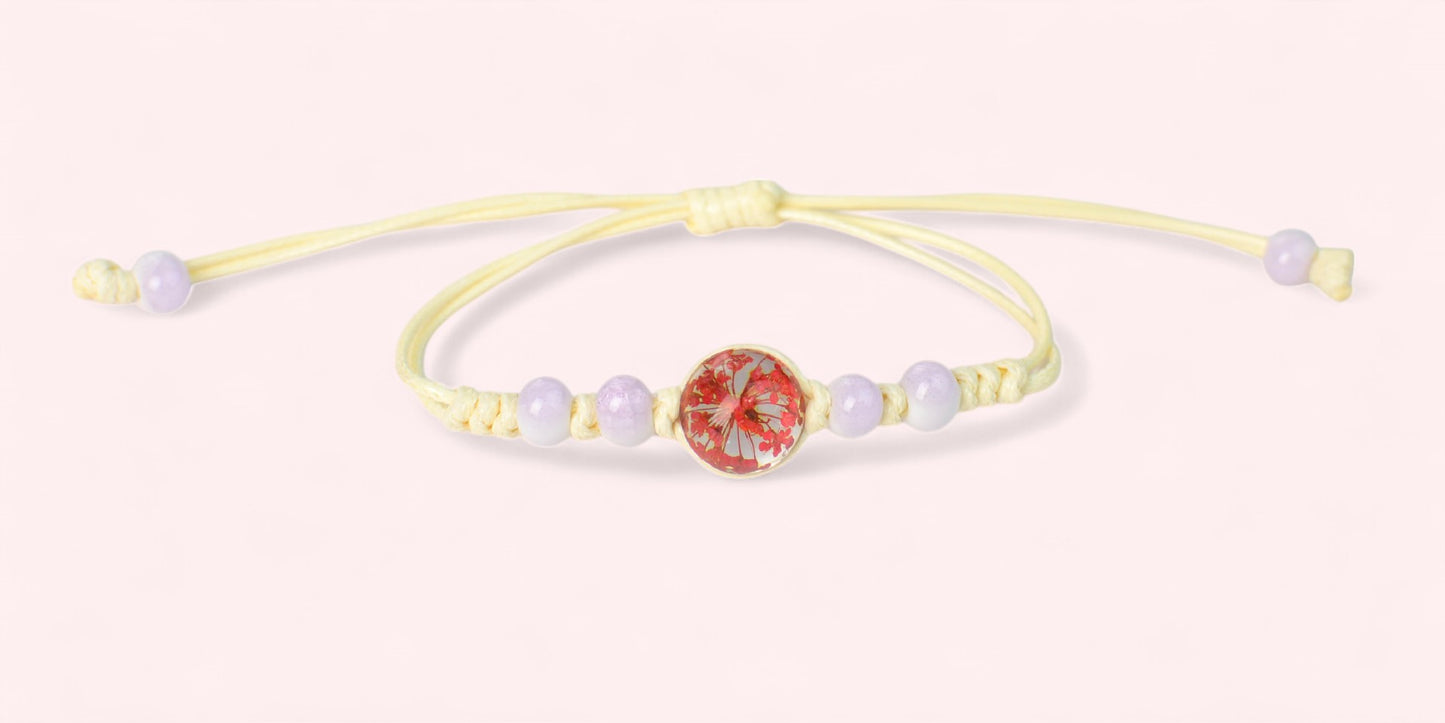 Handcrafted Floral Charm Beaded Bracelets with Small Flowers – Adjustable and Vibrant, boho jewelry, spiritual accessories, unique gift, artisan handmade jewelry