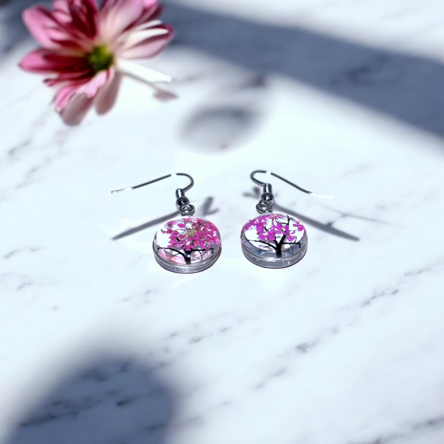 Handmade Tree of Life Resin Earrings – Seasonal Nature-Inspired Dangle Jewelry, Colorful Botanical Earrings, Unique Gifts for Nature Lovers