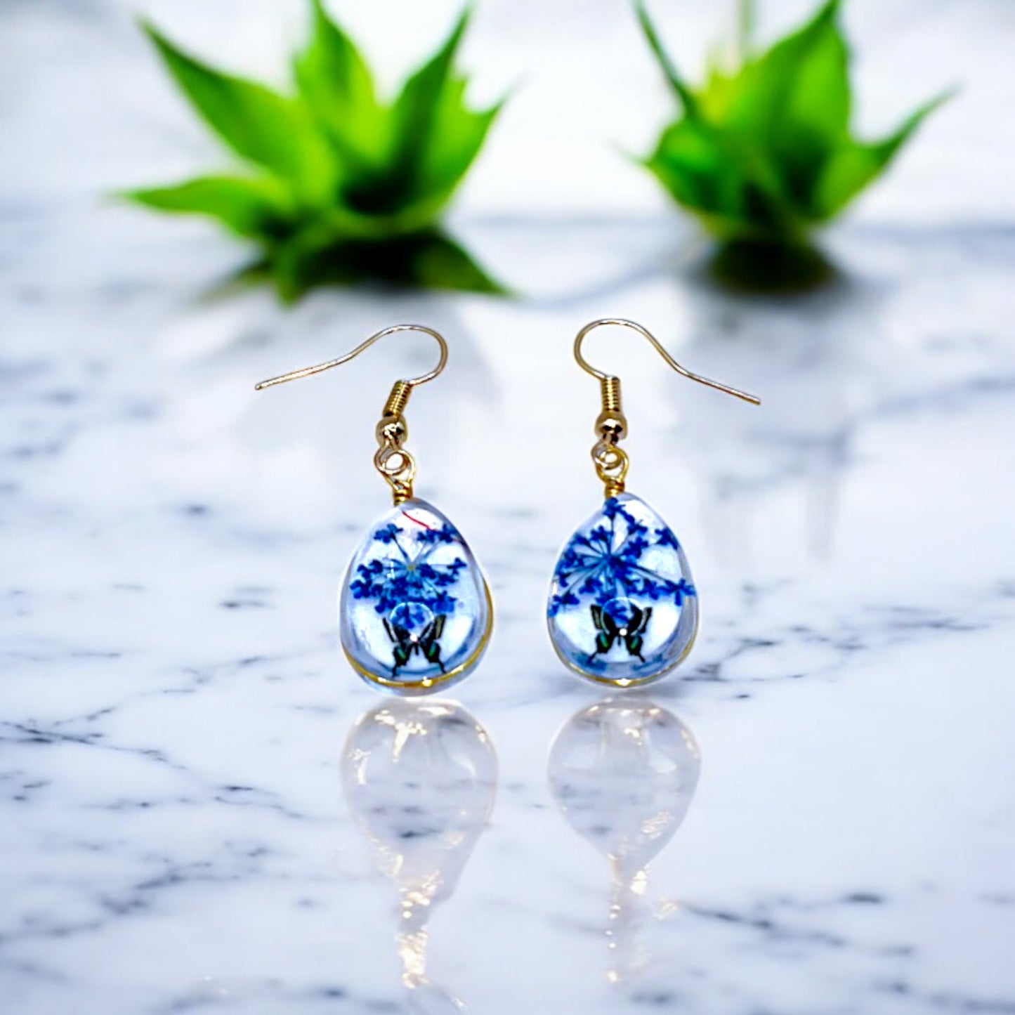 Whimsical Butterfly & Floral Drop Earrings – Handcrafted Nature-Inspired Jewelry, Resin Dangle Earrings, Colorful Spring Garden Design, Gift for Nature Lovers