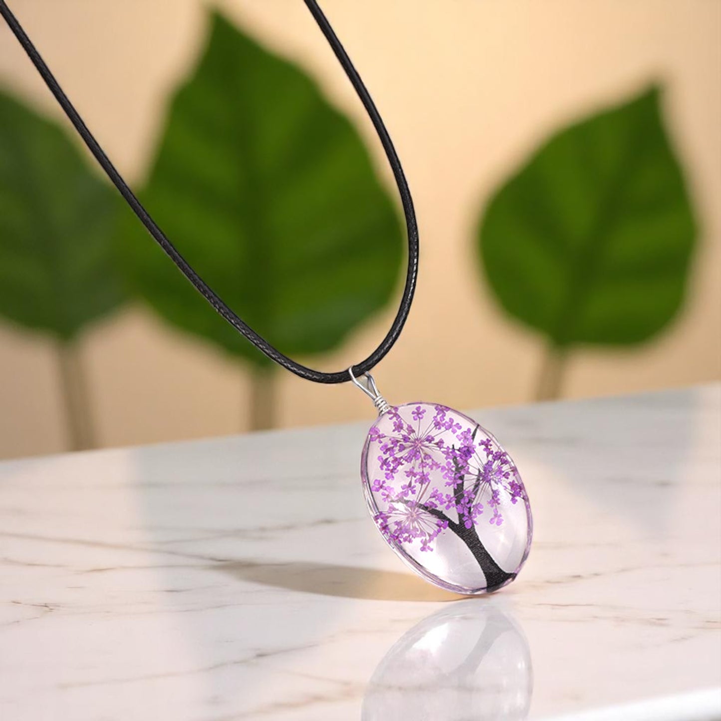 Elegant Tree of Life Resin Pendant Necklace – Vibrant Nature-Inspired Design, Tree design accessory, Gift for nature lovers, Tree of Life necklace, Resin pendant necklace, Nature-inspired jewelry