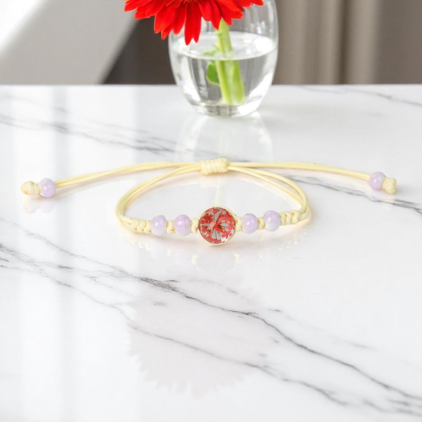 Handcrafted Floral Charm Beaded Bracelets with Small Flowers – Adjustable and Vibrant, boho jewelry, spiritual accessories, unique gift, artisan handmade jewelry