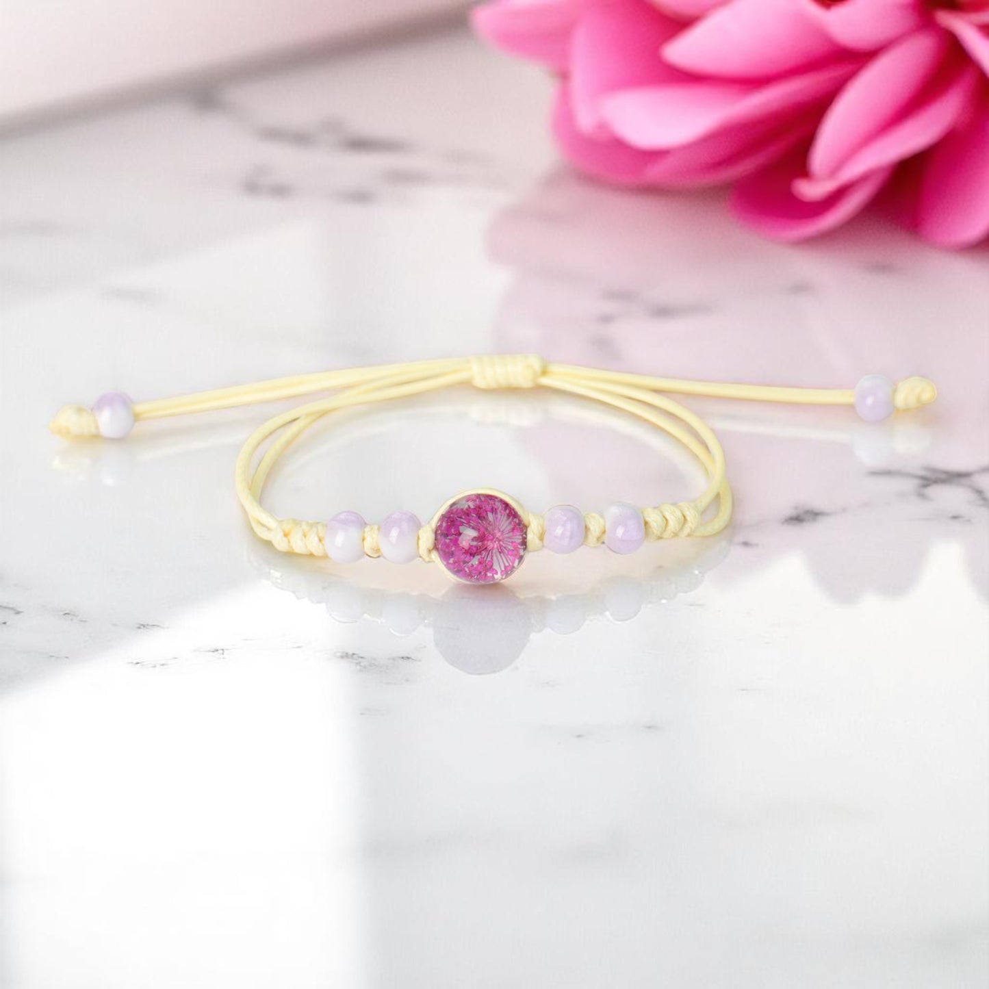 Handcrafted Floral Charm Beaded Bracelets with Small Flowers – Adjustable and Vibrant, boho jewelry, spiritual accessories, unique gift, artisan handmade jewelry