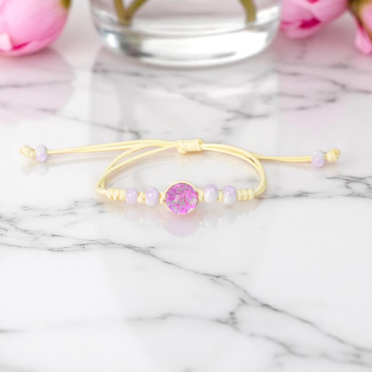 Handcrafted Floral Charm Beaded Bracelets with Small Flowers – Adjustable and Vibrant, boho jewelry, spiritual accessories, unique gift, artisan handmade jewelry