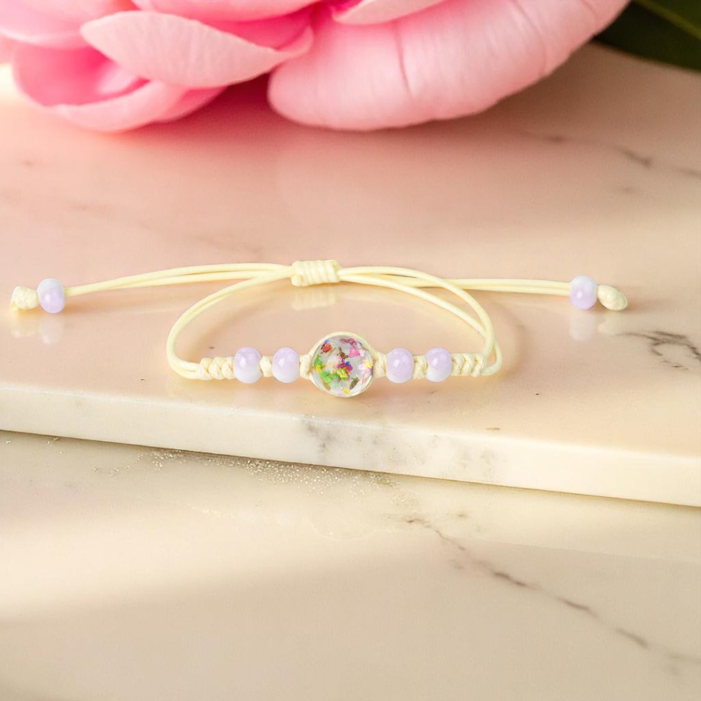 Handcrafted Floral Charm Beaded Bracelets with Small Flowers – Adjustable and Vibrant, boho jewelry, spiritual accessories, unique gift, artisan handmade jewelry
