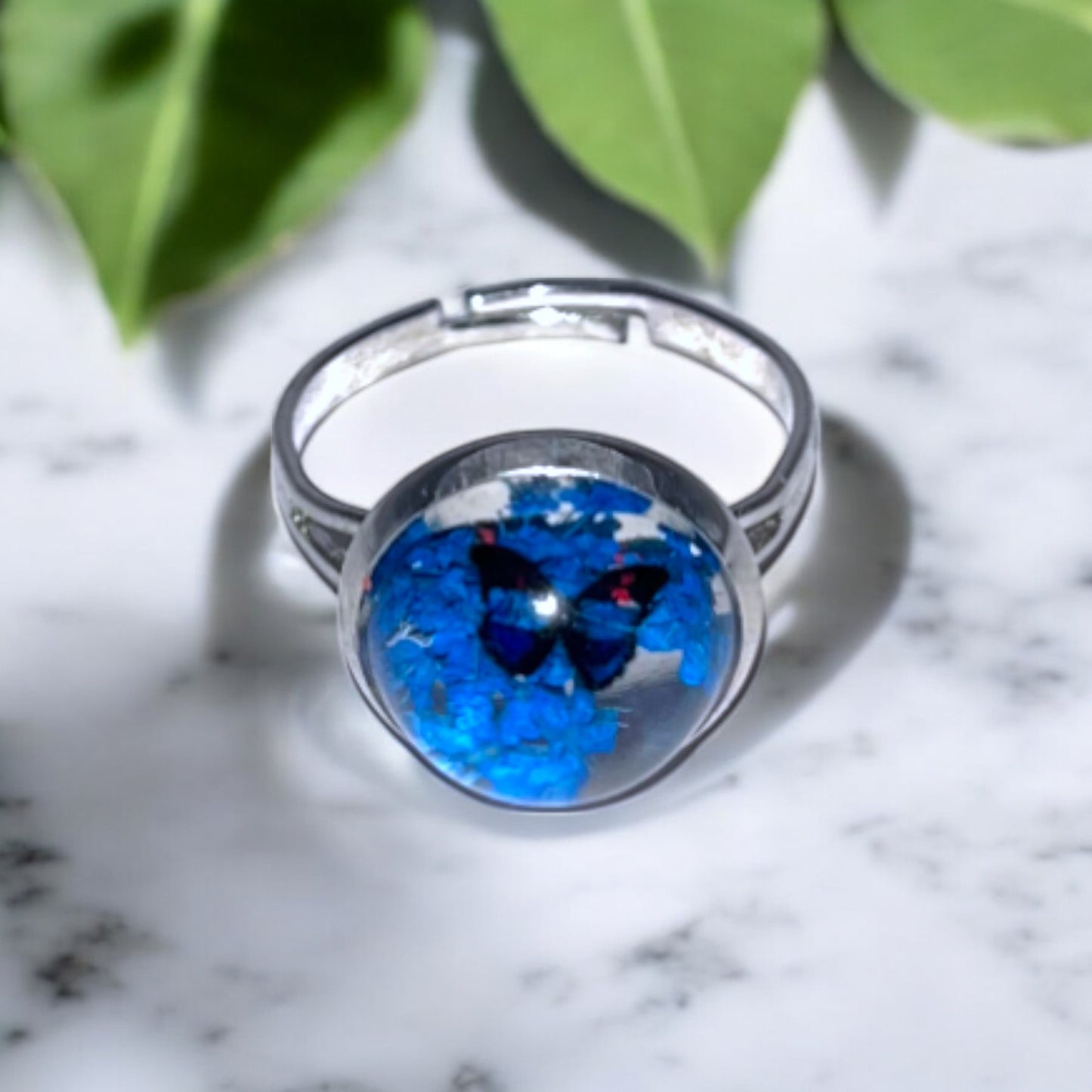 Butterfly Resin Rings – Vibrant Nature-Inspired Jewelry, Colorful Garden-Inspired Accessories, Handmade Gift for Nature Lovers