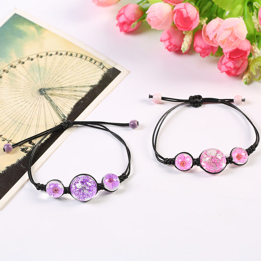 Handmade Adjustable Dried Flower Bracelet - Elegant and Colorful Designs, Unique Bracelets, Gift for Nature Lovers, Eco-Friendly Jewelry, nature-inspired, Nature-inspired Bracelet,