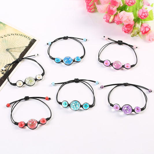Handmade Adjustable Dried Flower Bracelet - Elegant and Colorful Designs, Unique Bracelets, Gift for Nature Lovers, Eco-Friendly Jewelry, nature-inspired, Nature-inspired Bracelet,