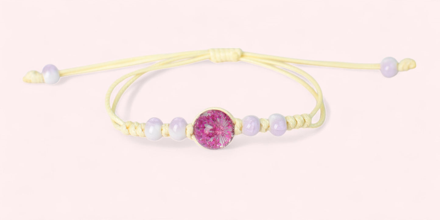 Handcrafted Floral Charm Beaded Bracelets with Small Flowers – Adjustable and Vibrant, boho jewelry, spiritual accessories, unique gift, artisan handmade jewelry
