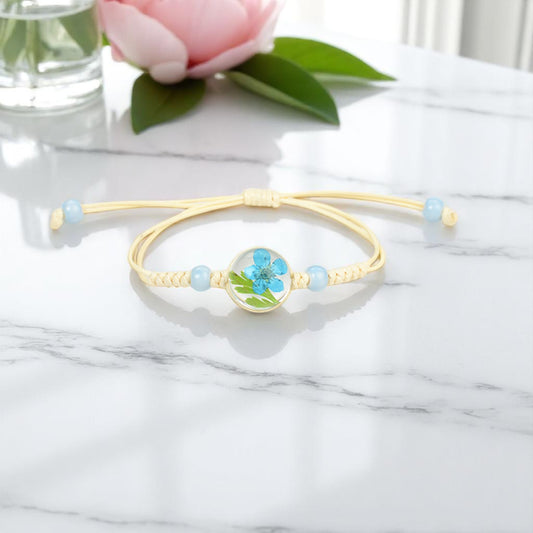 Handcrafted Floral Resin Adjustable Bracelets with Flower and Leaf – Nature-Inspired Jewelry, Unique Gift Ideas, Real Flower Encased in Resin, Handcrafted Resin Bracelets,