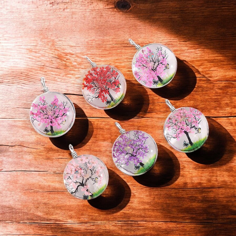 Handmade Pressed Flower Resin Pendants - Nature-Inspired Jewelry Charm, Vibrant floral necklace,Vibrant floral necklace , Eco-friendly handmade jewelry, Nature-inspired accessories, Dried flower necklace charm
